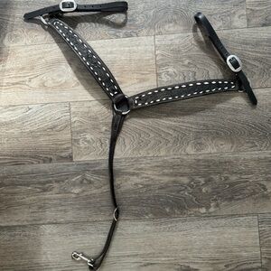 Dark chocolate leather breast collar